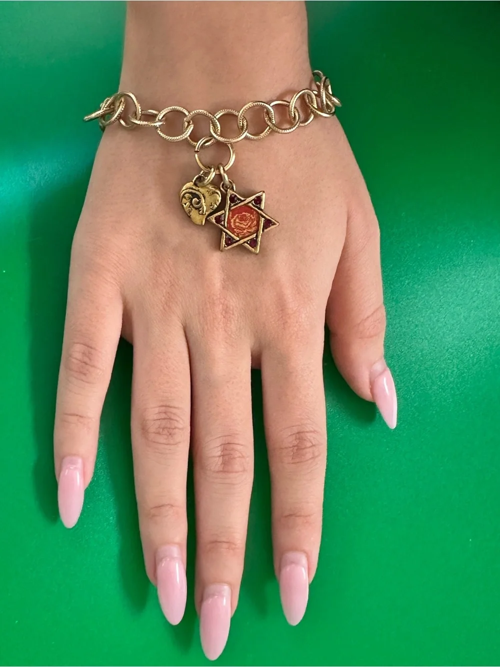 JOHN WIND Chain Bracelet MAXIMAL ART Enamel Star Heart Charms